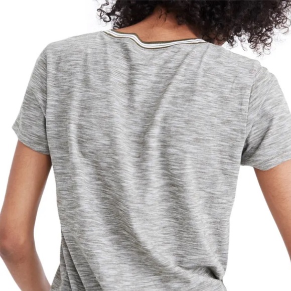 Madewell Gray/Olive Whisper Cotton Ringer Tee - Picture 8 of 13
